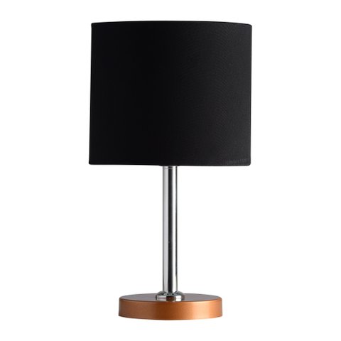 abajur evita poptem aluminio cobre e preto 30cm moderno cabeceira quarto sala