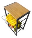 Ver imagem 2 de Fruteira Utilyse de Chão Cozinha Metal e Madeira 4 Andares Aramada Preto Freijo