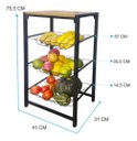 Ver imagem 3 de Fruteira Utilyse de Chão Cozinha Metal e Madeira 4 Andares Aramada Preto Freijo