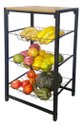 Ver imagem 4 de Fruteira Utilyse de Chão Cozinha Metal e Madeira 4 Andares Aramada Preto Freijo