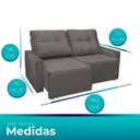 Ver imagem 3 de Sofá Mônaco 2 Lugares 160 Cm Retrátil e Reclinável - Meu Estofado:cinza