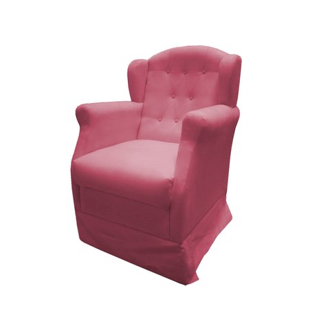 Poltrona Cadeira De Amamentação Com Balanço Manu Suede Rosa Ms Decor