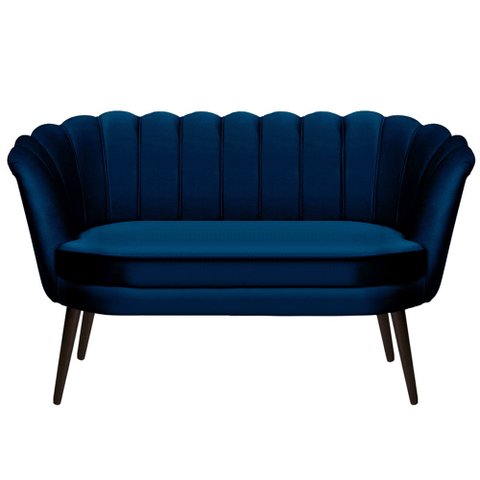 Namoradeira Pétalas Sued Premium Azul Marinho - 1,20m Sua Casa Decor Pés Tabaco