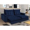 Sofá Retrátil e Reclinável Molas Ensacadas 4 Lugares Atenas Evidence Suede Azul Marinho - 2