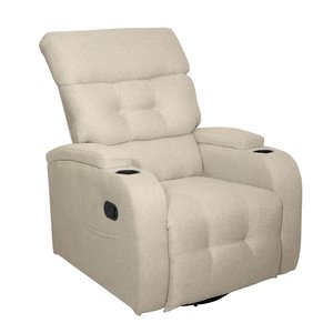 Poltrona Cadeira Papai Reclinável Giratória Impacto:linho Bege