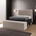 Ver imagem 1 de Kit Cabeceira Rana 160 Queen e Calçadeira Alpha Z-006 Sued Capuccino Aradecor