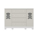 Ver imagem 7 de Cômoda Infantil 125cm 2 Portas com Vidro e 4 Gavetas Fofura Multimóveis Mp4485 Branco/off White