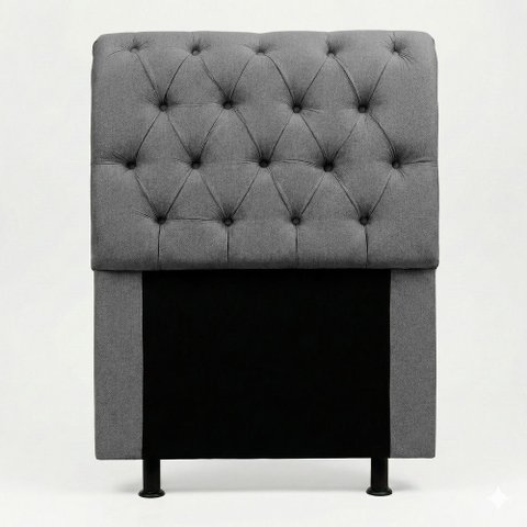 Cabeceira Cama Box Solteiro Sarah 90cm com Frame Linho Cinza - Abmaza