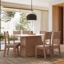 Ver imagem 2 de Conjunto Sala de Jantar Liza 1,35 com 06 Cadeiras Amendoa 74b