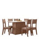 Ver imagem 1 de Conjunto Sala de Jantar Liza 1,35 com 06 Cadeiras Amendoa 74b