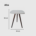 Ver imagem 2 de Conjunto de Mesa Lateral Pé Palito Quadrada Off White