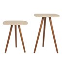 Ver imagem 1 de Conjunto de Mesa Lateral Pé Palito Quadrada Off White