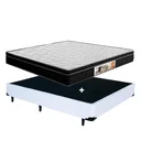 Ver imagem 1 de Cama Box Casal Branca + Colchão Molas Bonnel 1,38 X 1,88 X 48 Cm