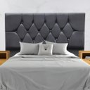 Ver imagem 1 de Cabeceira para Cama Casal Queen 160 Cm Rafaela e Frame Suede:cinza Escuro