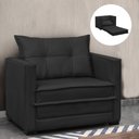 Ver imagem 1 de Poltrona Cama Retrátil Solteiro Milenni Veludo Preto B03 - D’Rossi
