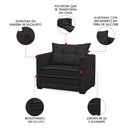 Ver imagem 3 de Poltrona Cama Retrátil Solteiro Milenni Veludo Preto B03 - D'rossi