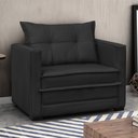 Ver imagem 2 de Poltrona Cama Retrátil Solteiro Milenni Veludo Preto B03 - D'rossi