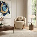 Ver imagem 2 de Poltrona Orgânica Curva Amsterdã Boucle Bege - Montanari's Decor