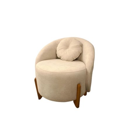 Poltrona Orgânica Curva Amsterdã Boucle Bege - Montanari's Decor