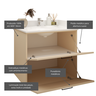Móvel para Banheiro 60cm Mdf Suspenso Bege - Gabinete. - 3