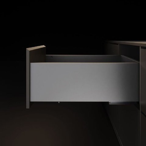 Gaveta Metálica Média Higold Slim Serie N 118x450mm 40kg Cinza Soft Close 01 Kit