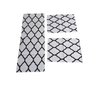 JOGO DE PASSADEIRA JACQUARD ANTE DERRAPANTE 3 PÇS - COPAS BRANCO - 1