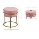 Ver imagem 7 de Kit 3 Puff Redondo Argola Levi Veludo Rosa Base em Aço Dourado