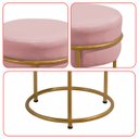 Ver imagem 6 de Kit 3 Puff Redondo Argola Levi Veludo Rosa Base em Aço Dourado