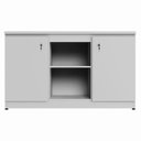 Ver imagem 2 de Armário para Escritório 120cm 2 Portas com Chaves e Nichos Corporate Cinza