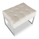 Ver imagem 3 de Puff Lisa Suede Bege Base Metálica Industrial Prata - Pallazio