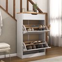 Ver imagem 3 de Sapateira Basculante Madeira 3 Gavetas Basil Mel Branco Idimex