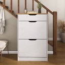 Ver imagem 1 de Sapateira Basculante Madeira 3 Gavetas Basil Mel Branco Idimex