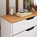 Ver imagem 5 de Sapateira Basculante Madeira 3 Gavetas Basil Mel Branco Idimex