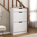 Ver imagem 2 de Sapateira Basculante Madeira 3 Gavetas Basil Mel Branco Idimex