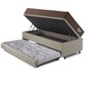 Bicama Viúva Box Baú com Linho Bege 120x203 com Colchão Relax Adorabile Molas Ensacadas Ecoflex - 4