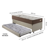 Bicama Viúva Box Baú com Linho Bege 120x203 com Colchão Relax Adorabile Molas Ensacadas Ecoflex - 2