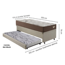 Ver imagem 2 de Bicama Viúva Box Baú com Linho Bege 120x203 com Colchão Relax Adorabile Molas Ensacadas Ecoflex