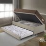 Bicama Viúva Box Baú com Linho Bege 120x203 com Colchão Relax Adorabile Molas Ensacadas Ecoflex - 3