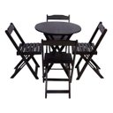 Ver imagem 1 de Conjunto De Mesa Dobravel Com 4 Cadeiras Tampo Redondo 70x70 Tabaco