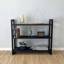 Ver imagem 5 de Aparador Linea Ample Moderno 3 Prateleiras 100cm Preto Artfactory Design