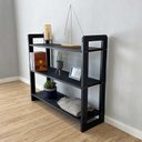 Ver imagem 2 de Aparador Linea Ample Moderno 3 Prateleiras 100cm Preto Artfactory Design