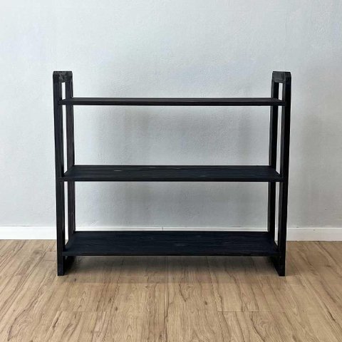 Aparador Linea Ample Moderno 3 Prateleiras 100cm Preto Artfactory Design