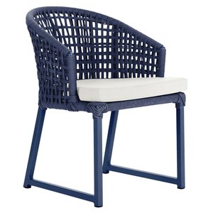 Cadeira Noronha Aluminio Pint Azul, Tela Corda Nautica Azul