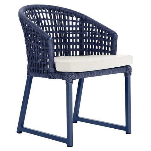 Cadeira Noronha Aluminio Pint Azul, Tela Corda Nautica Azul