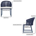 Ver imagem 2 de Cadeira Noronha Aluminio Pint Azul, Tela Corda Nautica Azul