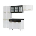 Ver imagem 2 de Cozinha Completa Modulada Aço 4 Peças com Balcão com Tampo Multimóveis Cr20370 Branco-preto