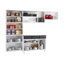 Ver imagem 4 de Cozinha Completa Modulada Aço 4 Peças com Balcão com Tampo Multimóveis Cr20370 Branco-preto