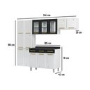 Ver imagem 3 de Cozinha Completa Modulada Aço 4 Peças com Balcão com Tampo Multimóveis Cr20370 Branco-preto