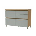 Ver imagem 1 de Armário de Cozinha Modulado Balcão Rainha 1 Porta e 4 Gaveta C/ Tampo 120 Cm Nature/verde - Nesher