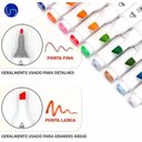 Ver imagem 4 de Conjunto de Canetas Marcador Permanente Ponta Dupla 168 Cores